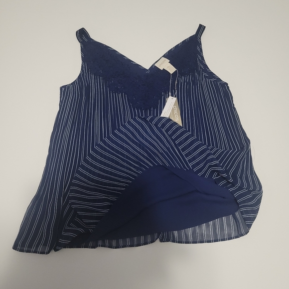 Chico's Convertible Tank Top Women's Size 0 (S) Sleeveless Lace Striped Blue - Picture 8 of 10